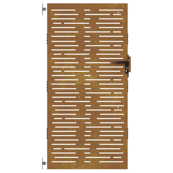 Cancello Da Giardino 85x175 Cm Acciaio Corten Design Quadrato - Image 4