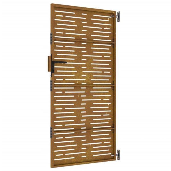 Cancello Da Giardino 85x175 Cm Acciaio Corten Design Quadrato - Image 6