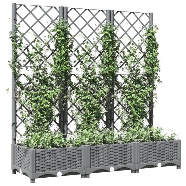 Fioriera Giardino E Graticcio Grigio Chiaro 120x40x121,5cm pp - Image 3