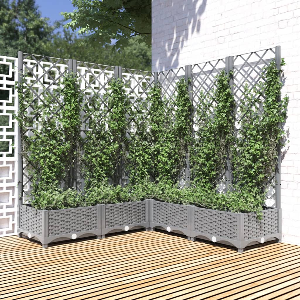Fioriera Giardino E Graticcio Grigio Chiaro 120x120x121,5cm pp