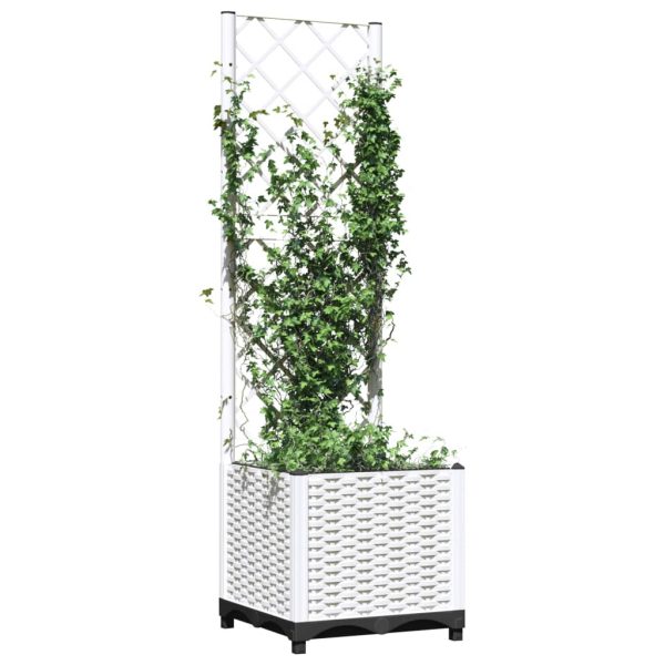 Fioriera Da Giardino Con Graticcio Bianco 40x40x136 Cm pp - Image 3