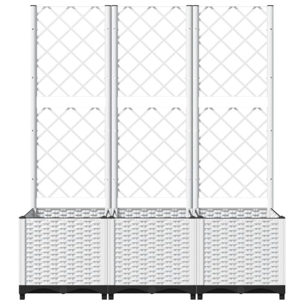 Fioriera Da Giardino Con Graticcio Bianco 120x40x136 Cm pp - Image 4