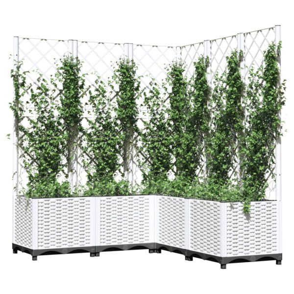Fioriera Da Giardino Con Graticcio Bianco 120x120x136 Cm pp - Image 3