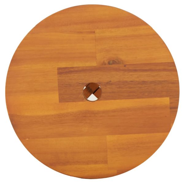 Sgabello Marrone 38x38x45 Cm Rotondo Legno Massello Di Acacia - Image 5