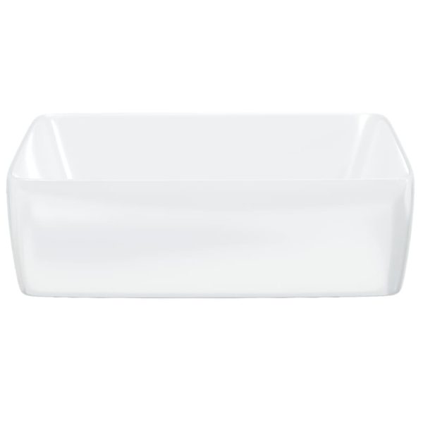 Lavandino Bianco 48x37x13 Cm In Ceramica Rettangolare - Image 4