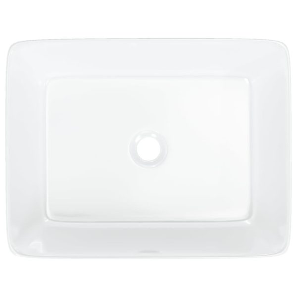 Lavandino Bianco 48x37x13 Cm In Ceramica Rettangolare - Image 6
