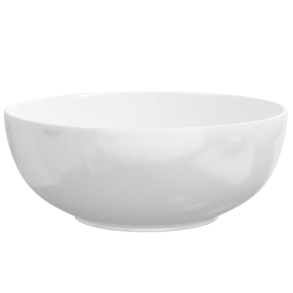 Lavandino Bianco 44x17 Cm In Ceramica Rotondo - Image 5