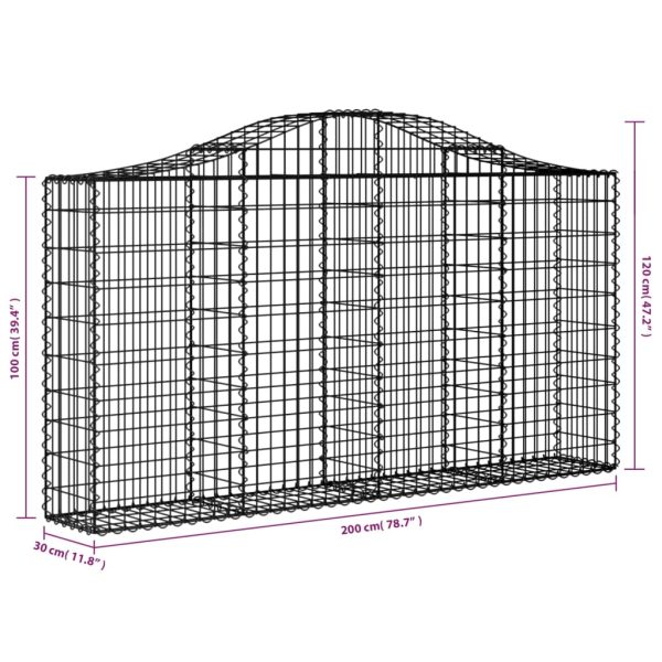 Cesto Gabbione Ad Arco 200x30x100/120 Cm Ferro Zincato - Image 5