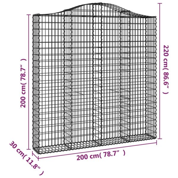 Cesto Gabbione Ad Arco 200x30x200/220 Cm Ferro Zincato - Image 5