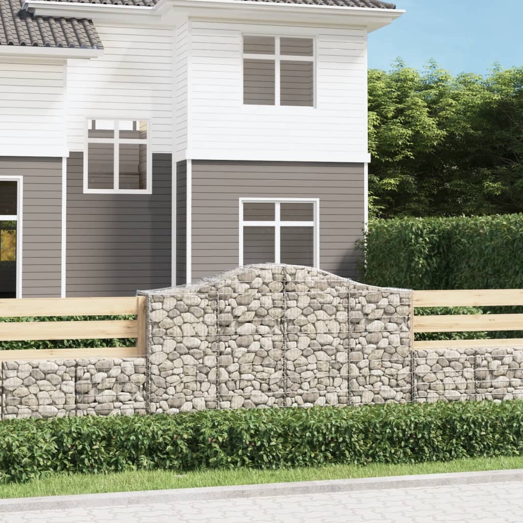 Cesto Gabbione Ad Arco 200x50x120/140 Cm Ferro Zincato