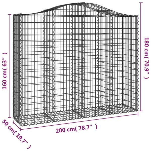 Cesto Gabbione Ad Arco 200x50x160/180 Cm Ferro Zincato - Image 5