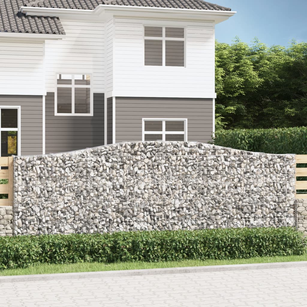 Cesto Gabbione Ad Arco 400x30x140/160 Cm Ferro Zincato