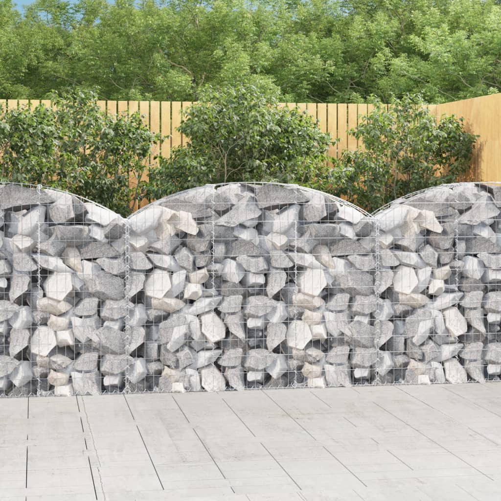 Cesto Gabbione Ad Arco 150x30x100/120 Cm Ferro Zincato