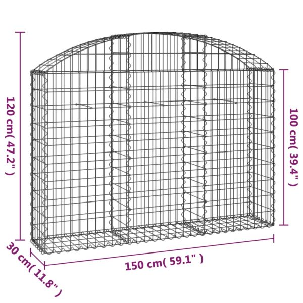 Cesto Gabbione Ad Arco 150x30x100/120 Cm Ferro Zincato - Image 5