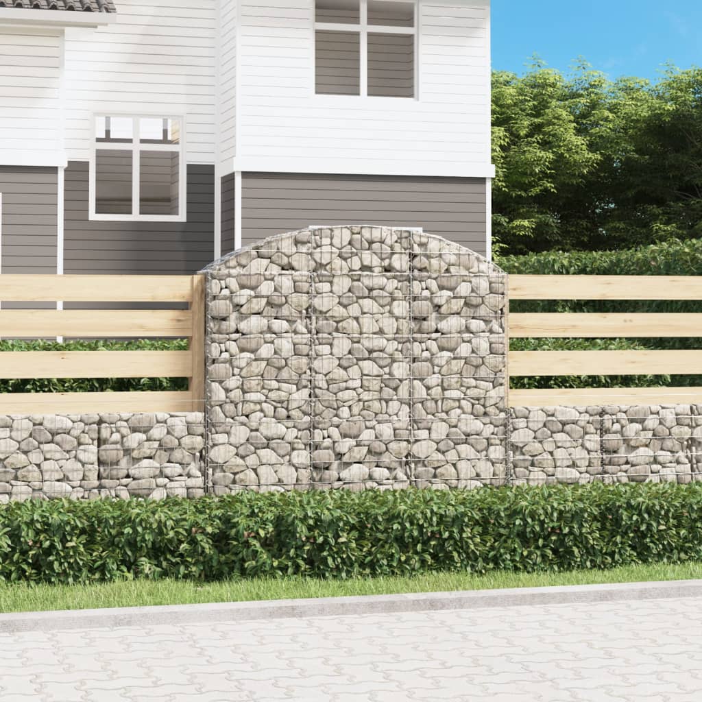 Cesto Gabbione Ad Arco 150x30x140/160 Cm Ferro Zincato