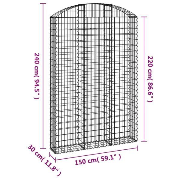 Cesto Gabbione Ad Arco 150x30x220/240 Cm Ferro Zincato - Image 5