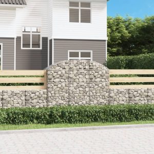 Cesto Gabbione Ad Arco 150x50x120/140 Cm Ferro Zincato