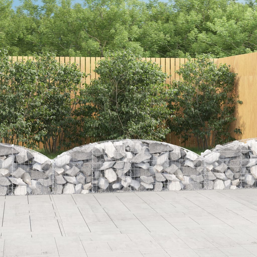 Cesto Gabbione Ad Arco 200x30x40/60 Cm Ferro Zincato