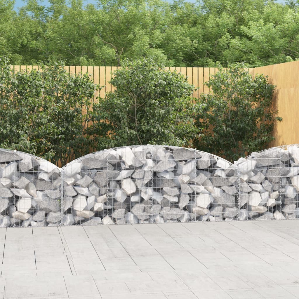 Cesto Gabbione Ad Arco 200x30x60/80 Cm Ferro Zincato