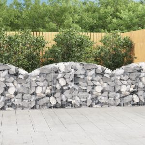 Cesto Gabbione Ad Arco 200x30x80/100 Cm Ferro Zincato