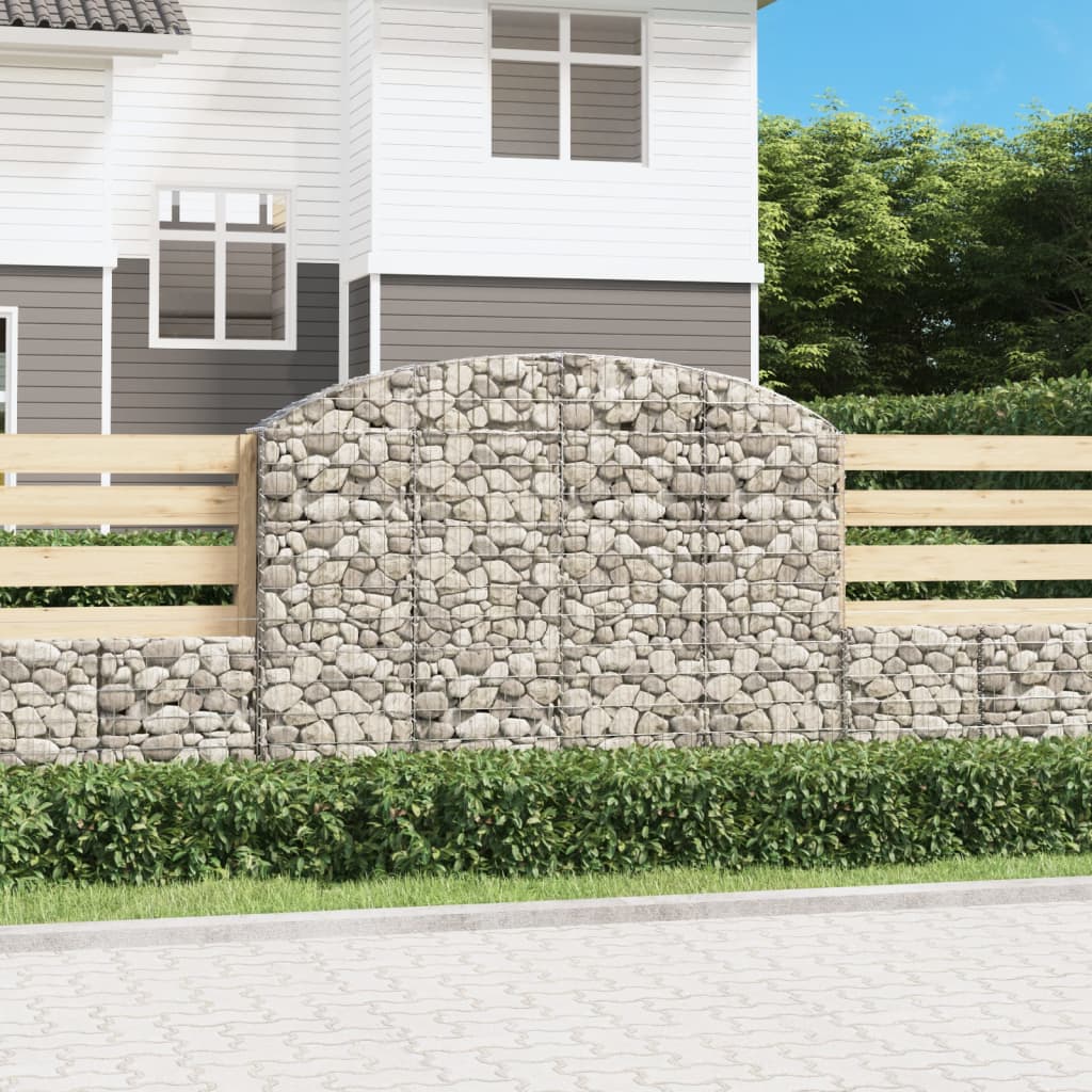 Cesto Gabbione Ad Arco 200x30x140/160 Cm Ferro Zincato