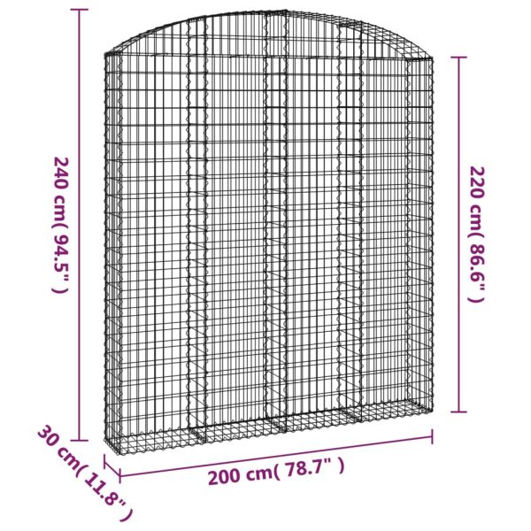 Cesto Gabbione Ad Arco 200x30x220/240 Cm Ferro Zincato - Image 5
