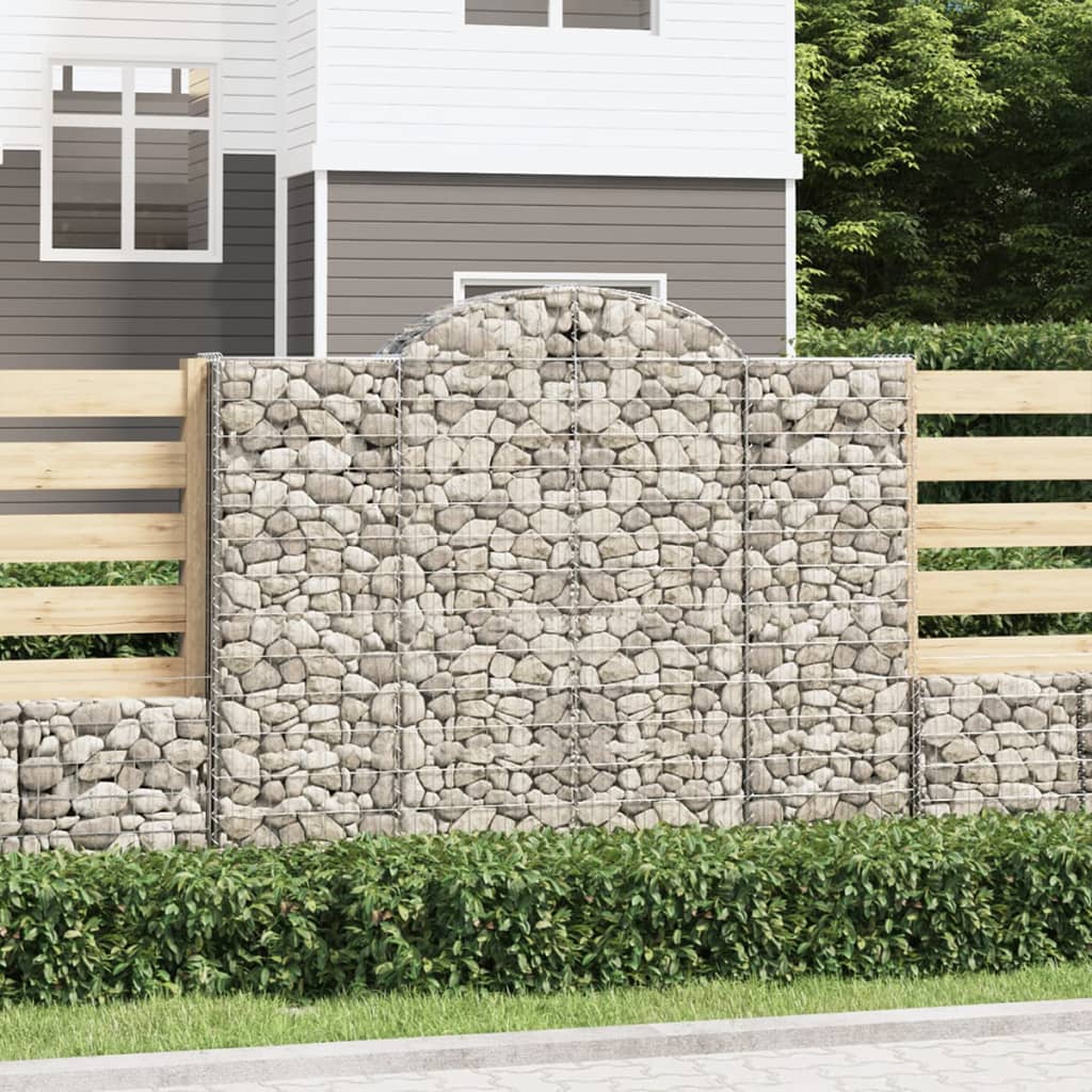 Cesto Gabbione Ad Arco 200x30x160/180 Cm Ferro Zincato