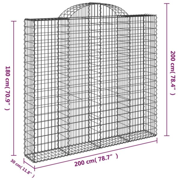 Cesto Gabbione Ad Arco 200x30x180/200 Cm Ferro Zincato - Image 5