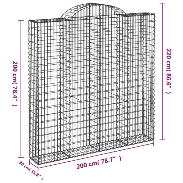Cesto Gabbione Ad Arco 200x30x200/220 Cm Ferro Zincato - Image 5