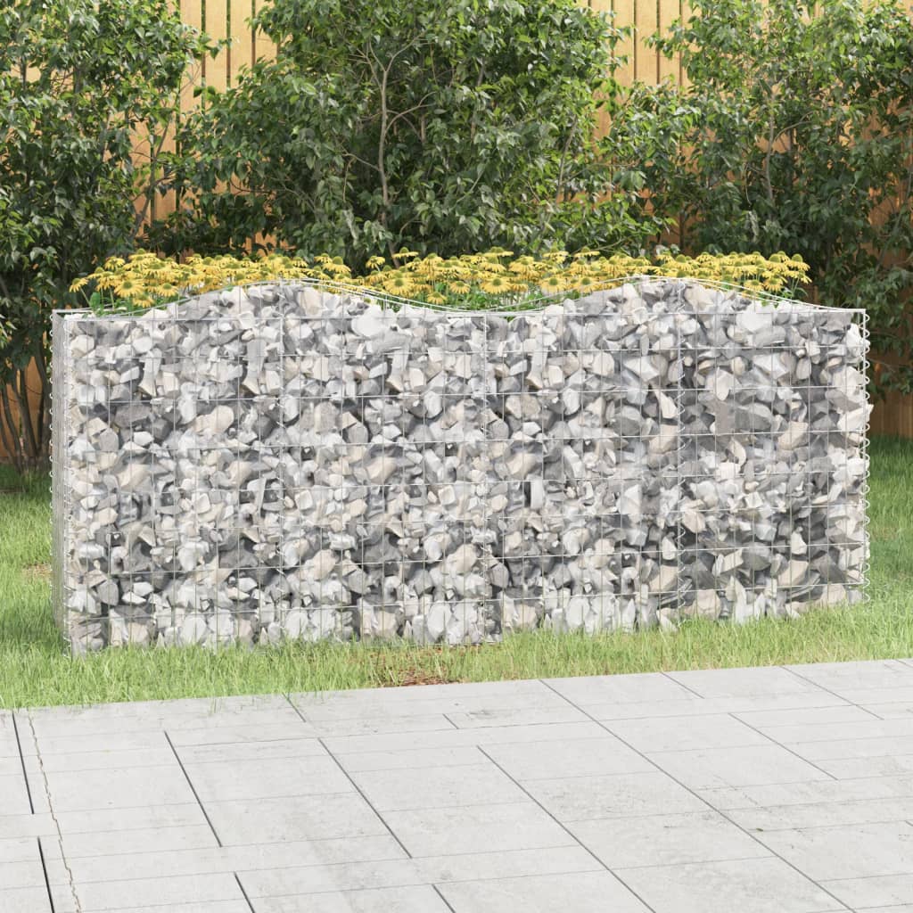 Gabbione Ad Arco Con Letto Rialzato 200x50x100 Cm Ferro Zincato