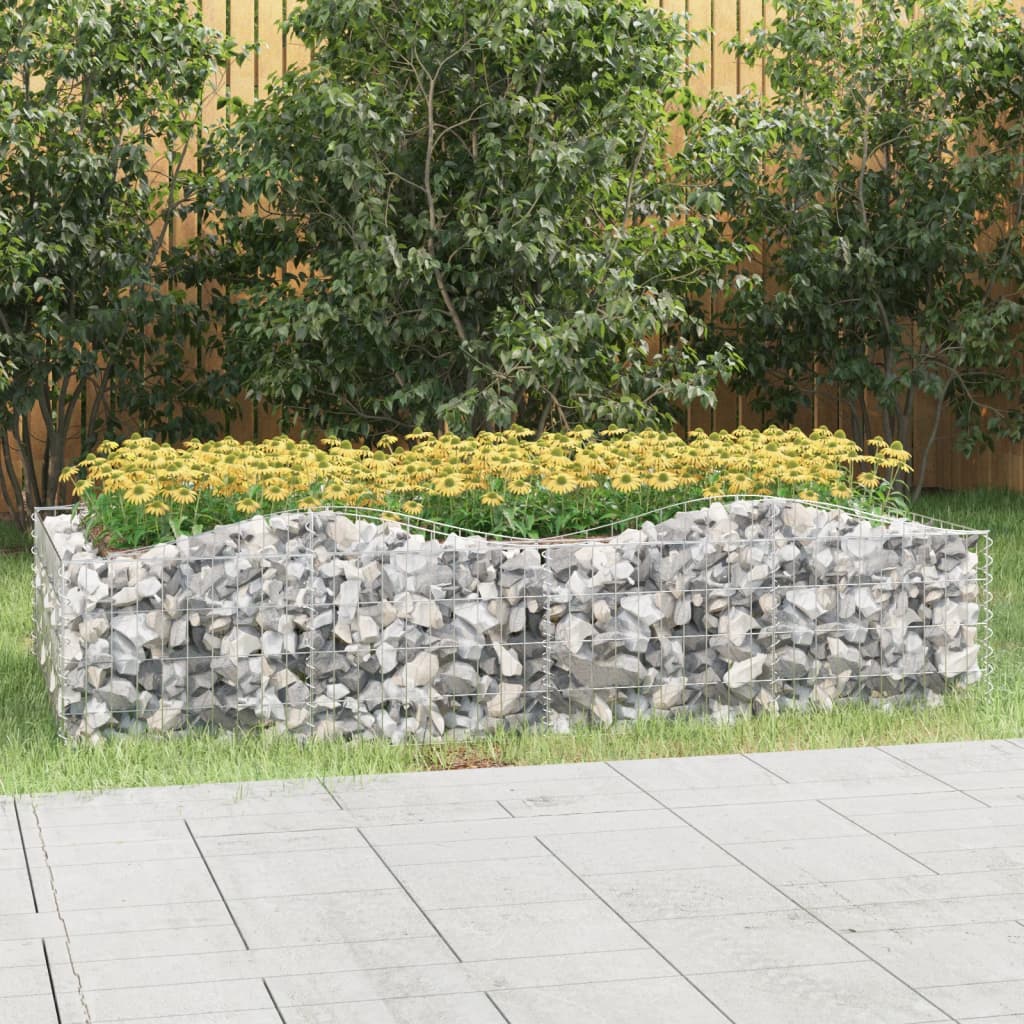 Gabbione Ad Arco Con Letto Rialzato 200x100x50 Cm Ferro Zincato