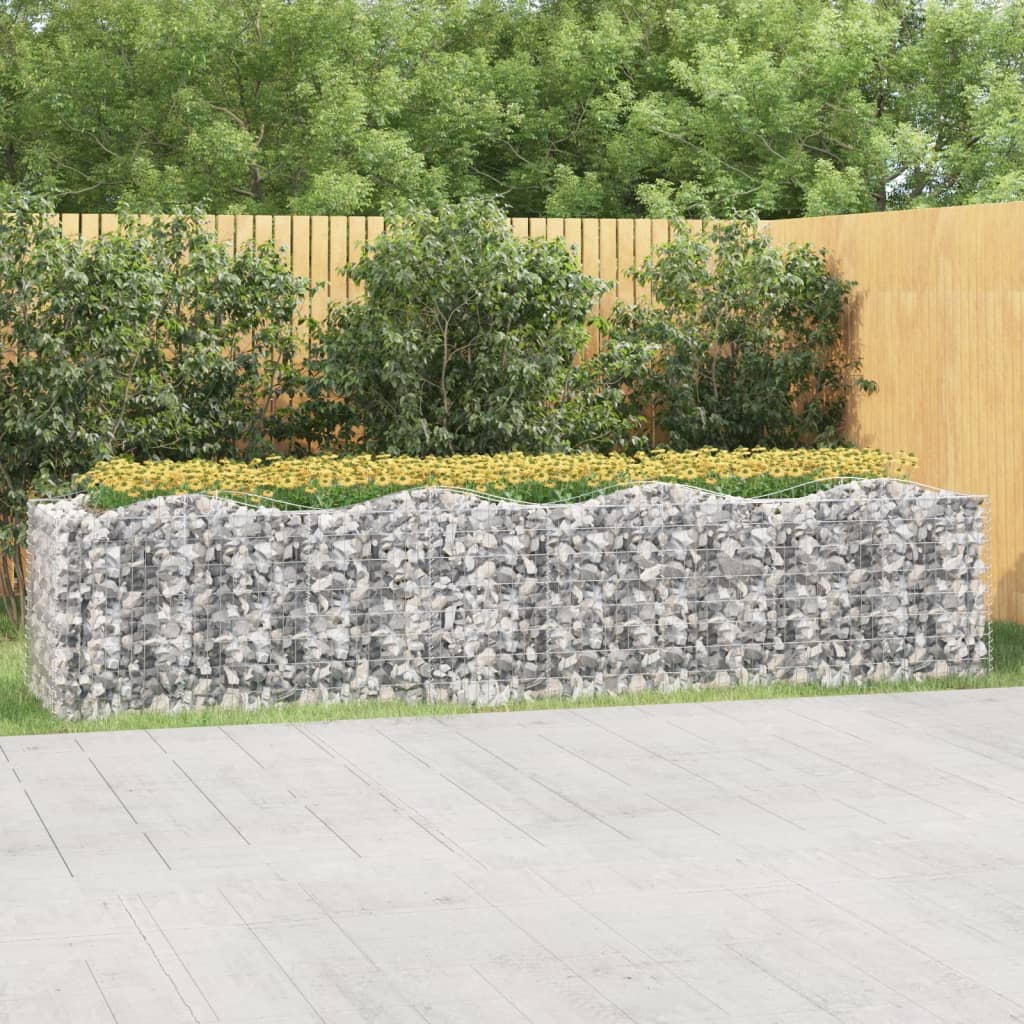 Gabbione Ad Arco Con Letto Rialzato 400x100x100cm Ferro Zincato