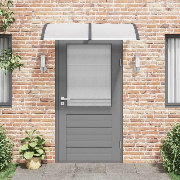Tettoia Per Porta Nero E Trasparente 150x75 Cm In Policarbonato - Image 3