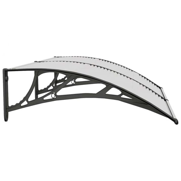 Tettoia Per Porta Nero E Trasparente 150x75 Cm In Policarbonato - Image 5