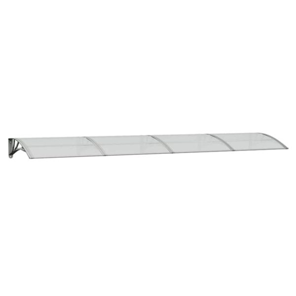 Tettoia Per Porta Grigio E Trasparente 350x75 Cm Policarbonato - Image 2