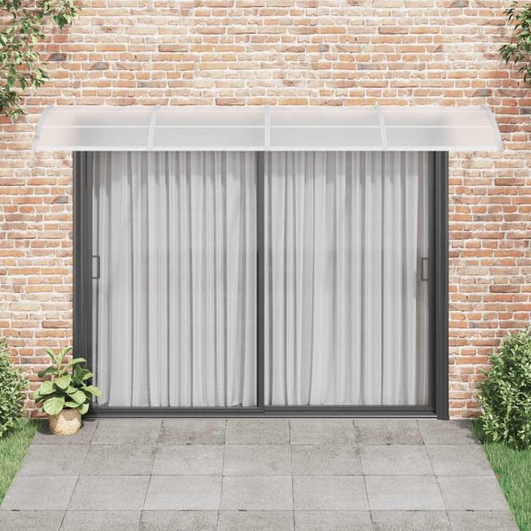 Tettoia Per Porta Grigio E Trasparente 350x75 Cm Policarbonato - Image 3