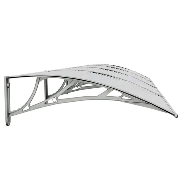 Tettoia Per Porta Grigio E Trasparente 350x75 Cm Policarbonato - Image 5