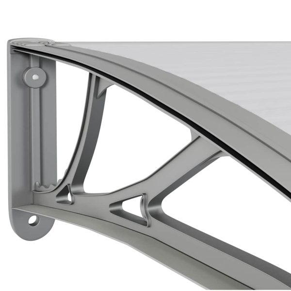 Tettoia Per Porta Grigio E Trasparente 350x75 Cm Policarbonato - Image 6