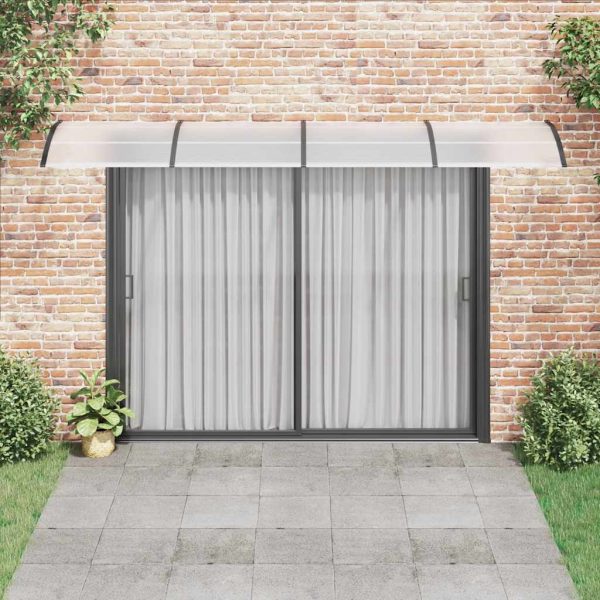 Tettoia Per Porta Nero E Trasparente 400x75 Cm In Policarbonato - Image 3