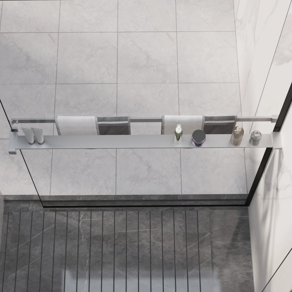 Mensola Doccia Per Parete Doccia WalK-In Cromo 100 Cm Alluminio