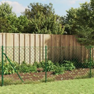 Recinzione A Rete Con Picchetti Ancoraggio Verde 0,8x10 M