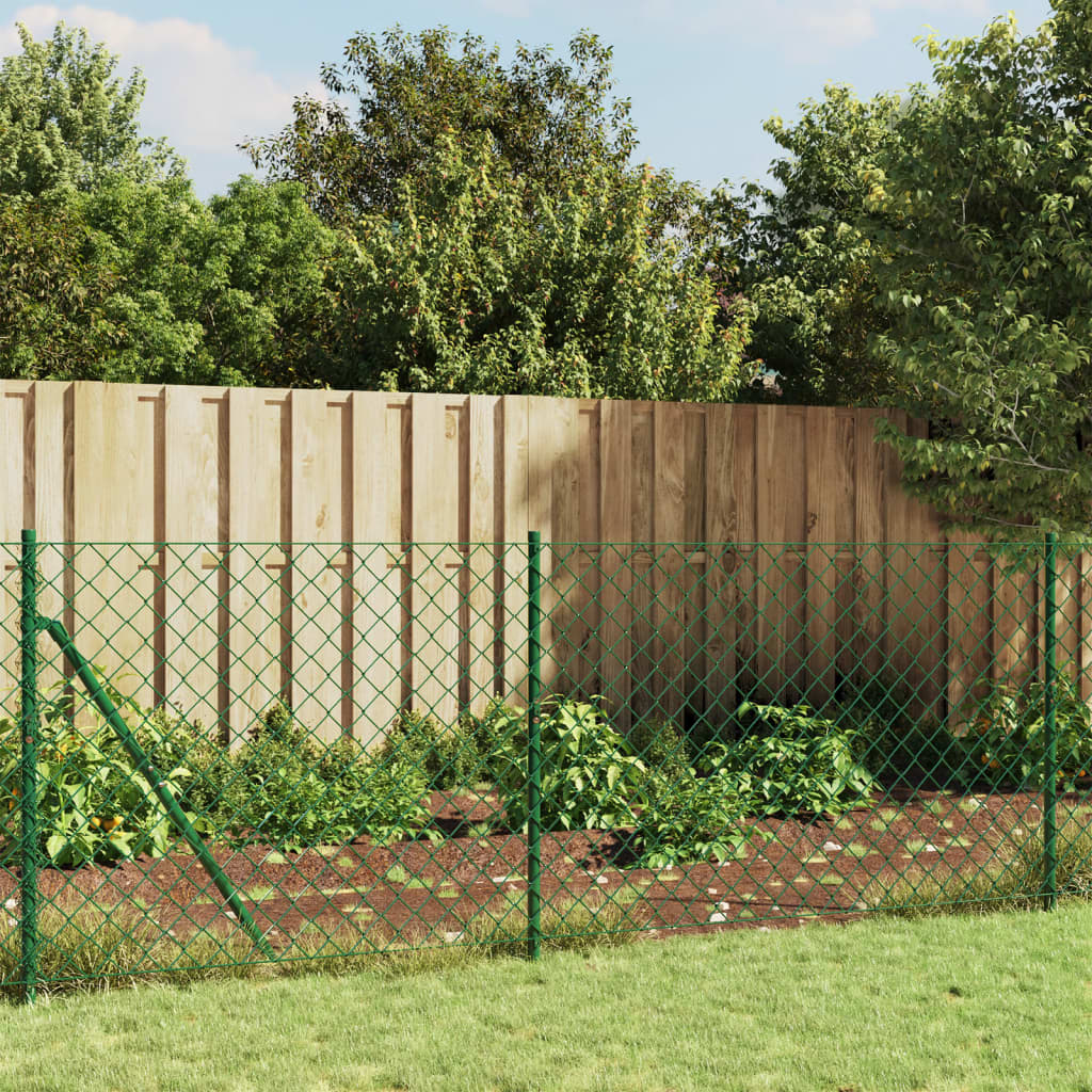 Recinzione A Rete Con Picchetti Ancoraggio Verde 1x10 M