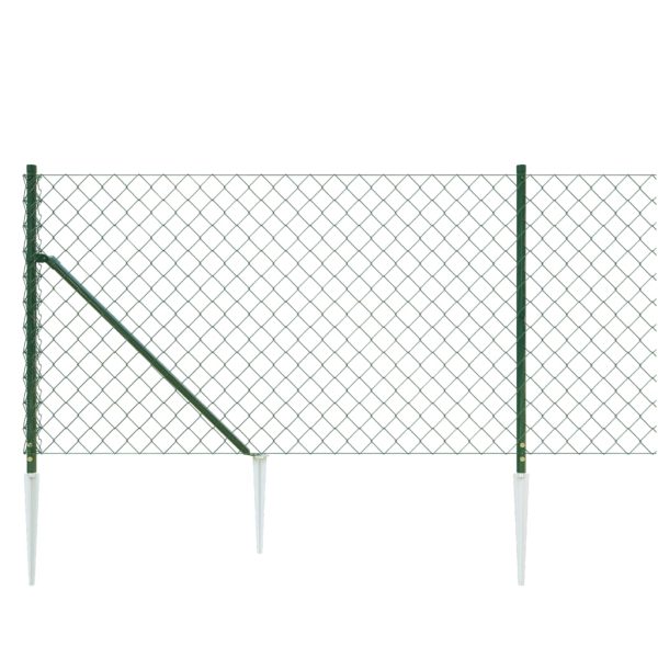 Recinzione A Rete Con Picchetti Ancoraggio Verde 1x10 M - Image 4