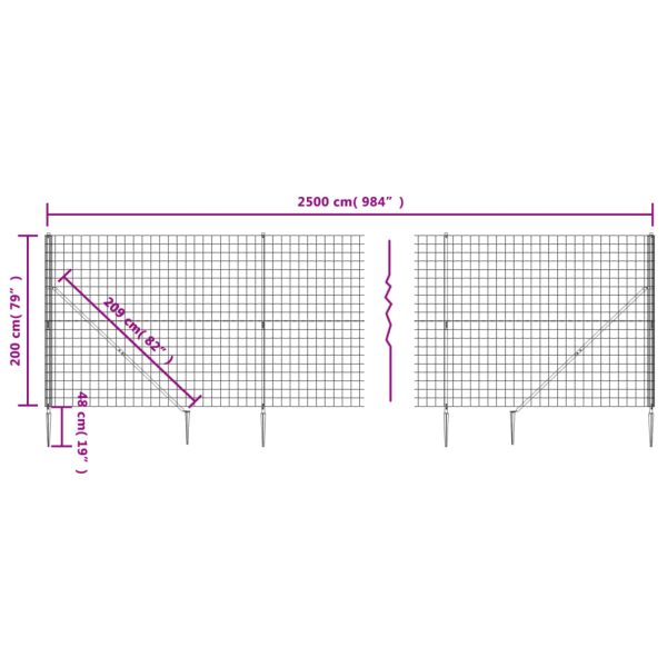 Recinzione Metallica Con Picchetti Ancoraggio Antracite 2x25 M - Image 5
