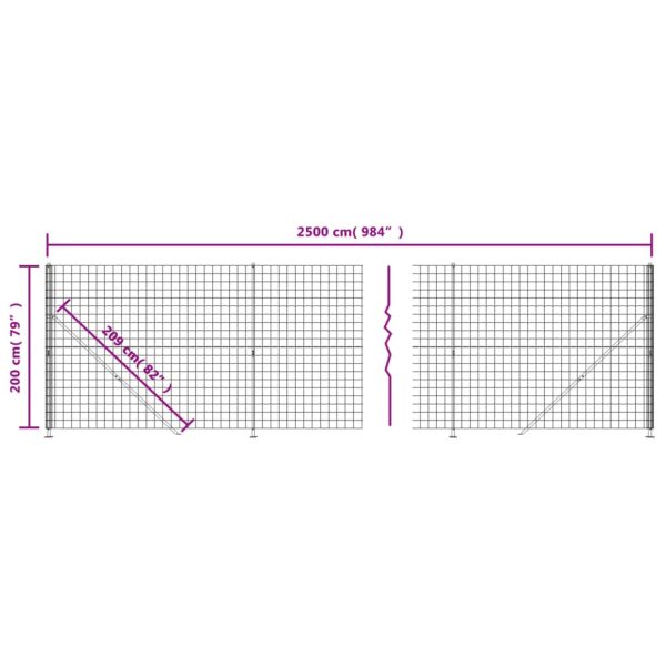 Recinzione Metallica Con Flangia Antracite 2x25 M - Image 6