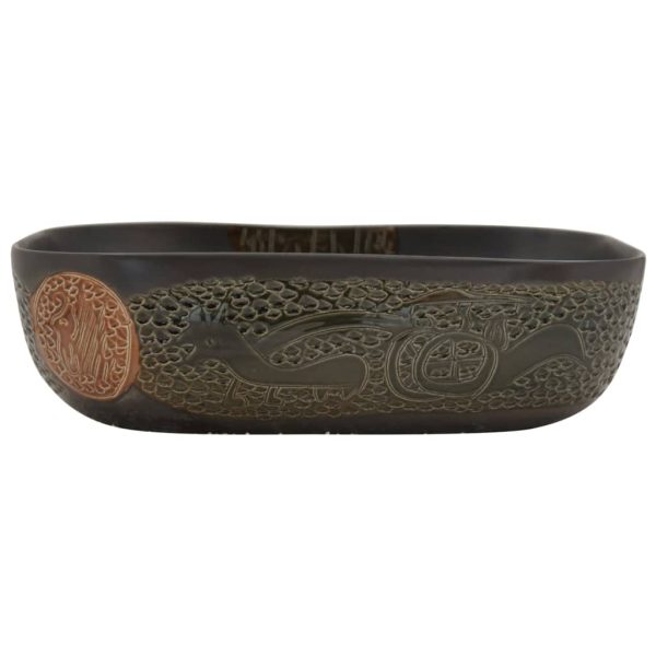 Lavabo Da Appoggio Nero Rettangolare 48x37,5x13,5 Cm Ceramica - Image 3