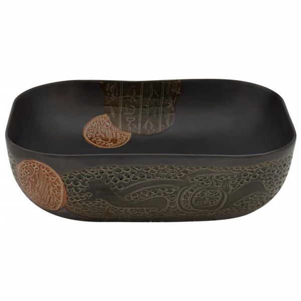 Lavabo Da Appoggio Nero Rettangolare 48x37,5x13,5 Cm Ceramica - Image 4