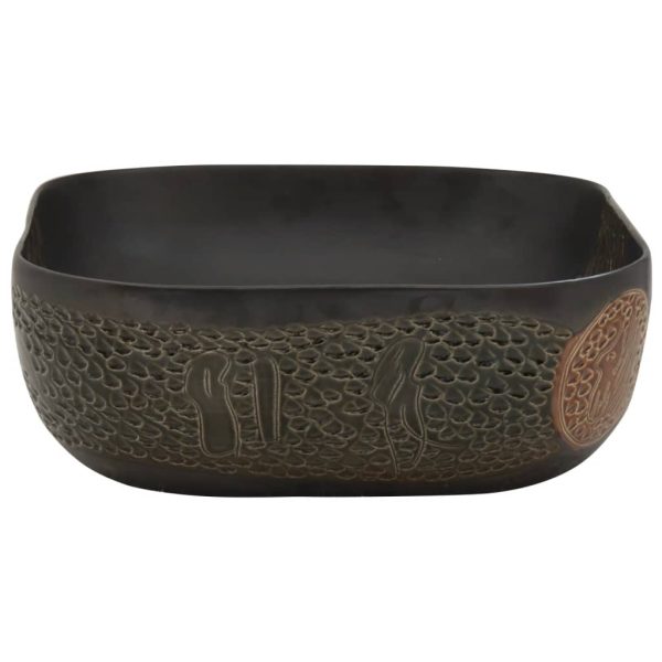Lavabo Da Appoggio Nero Rettangolare 48x37,5x13,5 Cm Ceramica - Image 5