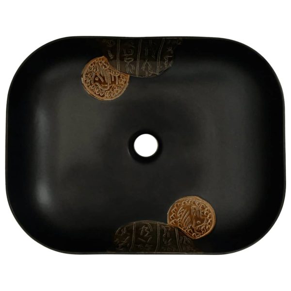 Lavabo Da Appoggio Nero Rettangolare 48x37,5x13,5 Cm Ceramica - Image 6
