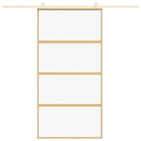 Porta Scorrevole Oro 102,5x205 Vetro Trasparente Esg Alluminio - Image 3